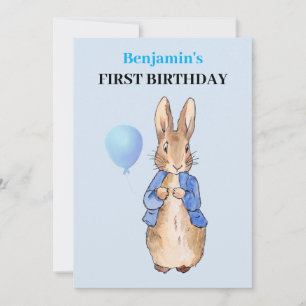 Peter the Rabbit First Birthday Invitation