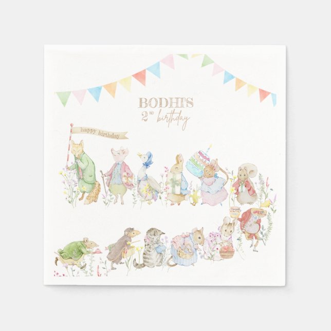 Peter the Rabbit First Birthday Napkin (Front)