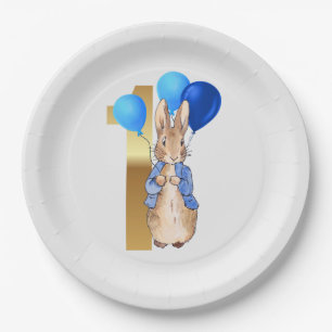 Peter the Rabbit First Birthday Paper Plate