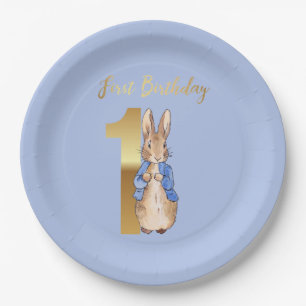 Peter the Rabbit First Birthday Paper Plate