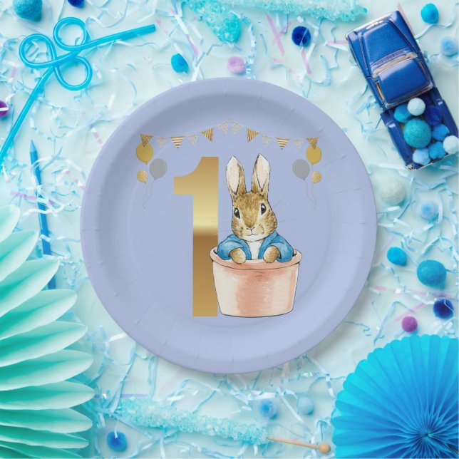 Peter the Rabbit first birthday Paper Plate (Party)