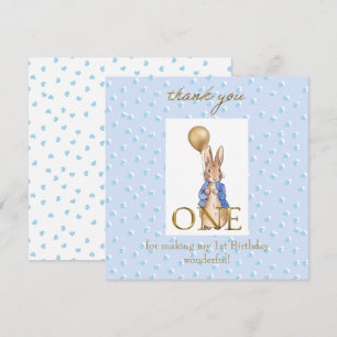 Peter the rabbit First Birthday Thank You Card