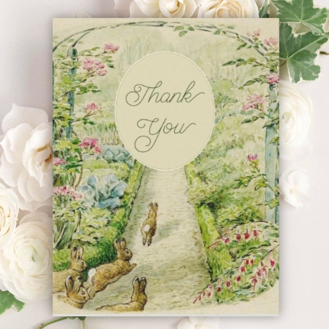 Peter the Rabbit Garden Baby Shower Baby Shower Thank You Card (Creator Uploaded)