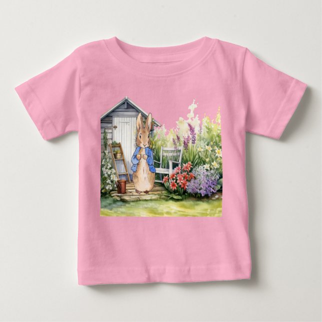 Peter the Rabbit Garden Shed Baby T-Shirt (Front)