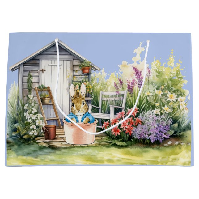 Peter the Rabbit Garden Shed Large Gift Bag (Front)