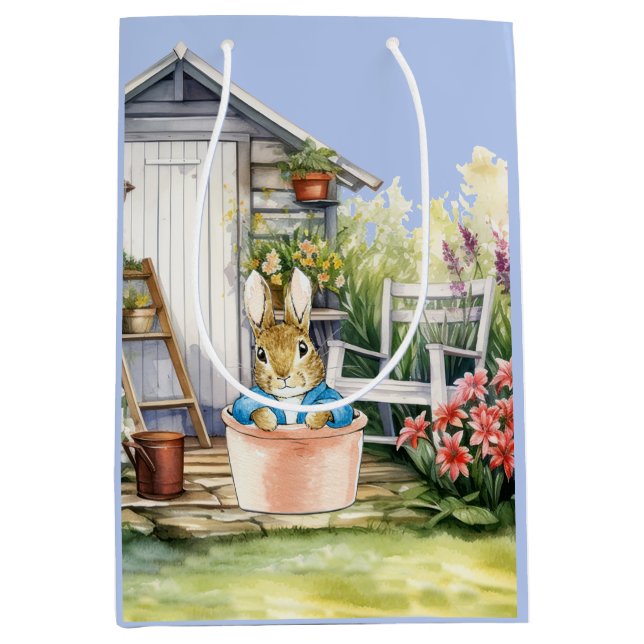 Peter the Rabbit Garden Shed Medium Gift Bag (Front)