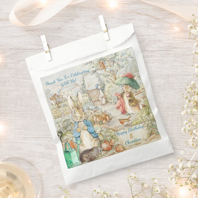 Peter the Rabbit Garden Storybook Birthday Favour Bags (Clipped)