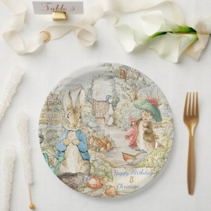 Peter the Rabbit Garden Storybook Birthday Paper Plate
