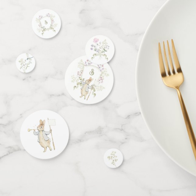 Peter the Rabbit Gender Monogram Crest Baby Shower Confetti (Group)