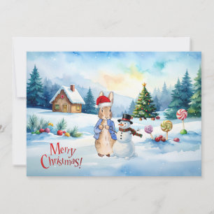 Peter the rabbit Ginger bread house Holiday Card
