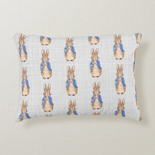 Peter the rabbit grey linen decorative cushion