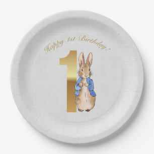 Peter the Rabbit Happy 1st Birthday Paper Plate