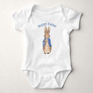 Peter the rabbit Happy Easter greeting Baby Bodysuit