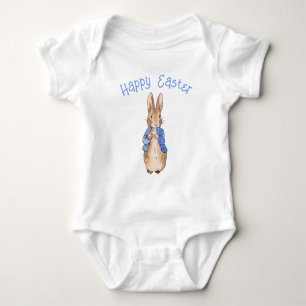 Peter the rabbit Happy Easter greeting Baby Bodysuit