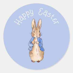 Peter the rabbit Happy Easter greeting Classic Round Sticker