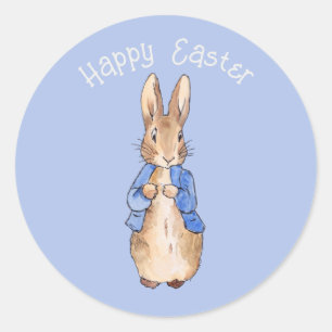 Peter the rabbit Happy Easter greeting Classic Round Sticker