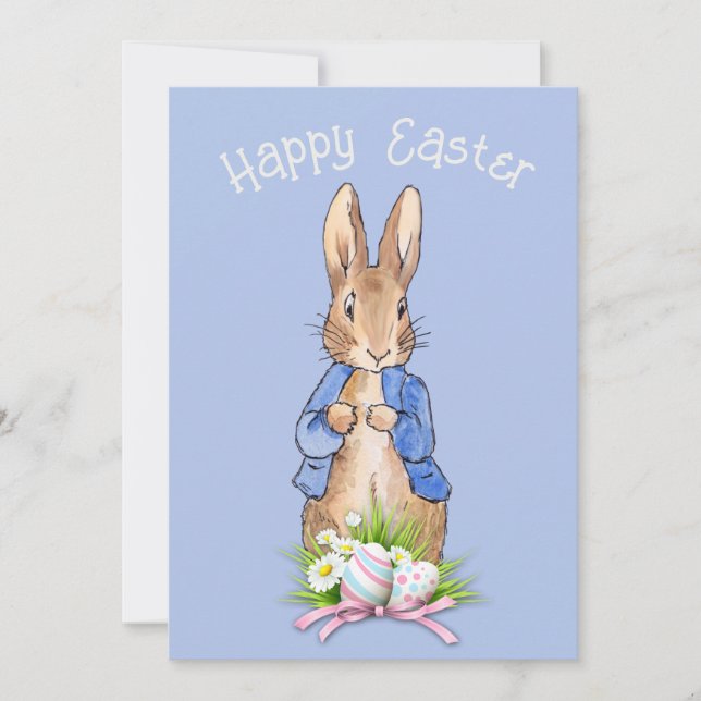 Peter the rabbit Happy Easter greeting Holiday Card (Front)