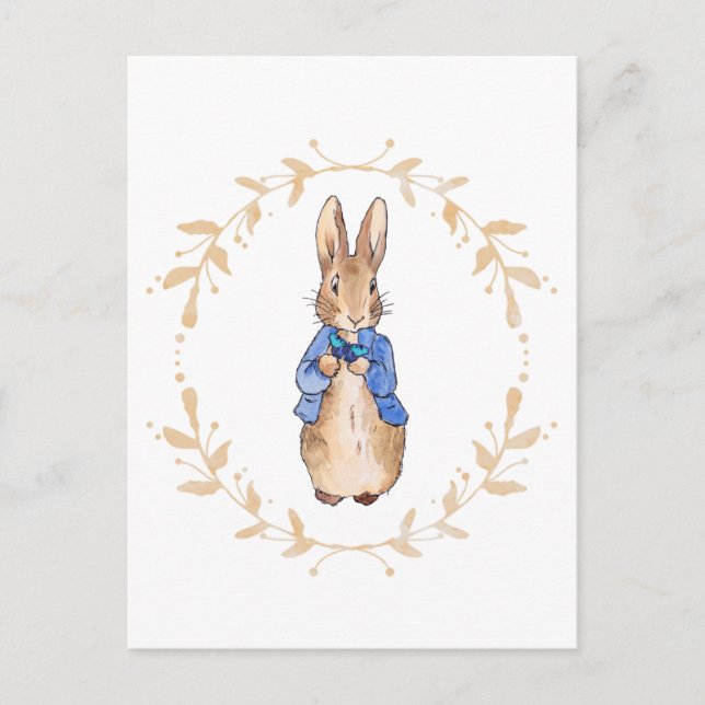 Peter the Rabbit Holding a Blue Butterfly    Postcard (Front)