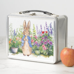 Peter the Rabbit in his garden Metal Lunch Box