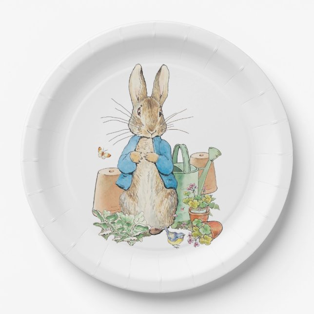 Peter the rabbit in his garden Paper Plate (Front)