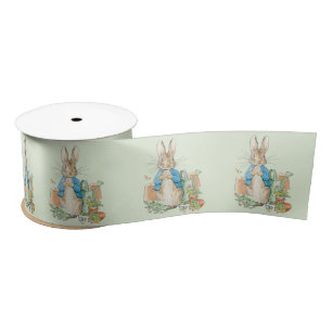 Peter the rabbit in his garden Satin Ribbon