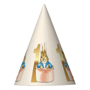 Peter the Rabbit in pot First birthday Party Hat
