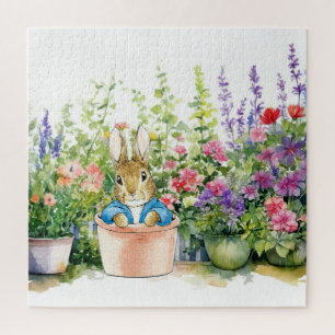 Peter the Rabbit in pot plant in his garden  Jigsaw Puzzle