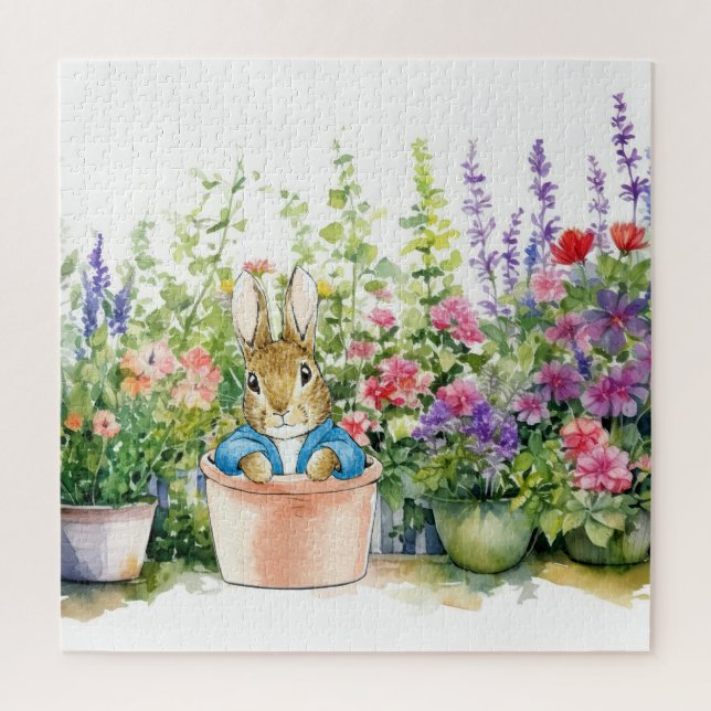Peter the Rabbit in pot plant in his garden  Jigsaw Puzzle (Vertical)