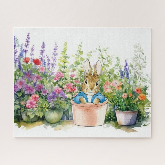 Peter the Rabbit in pot plant in his garden  Jigsaw Puzzle (Horizontal)