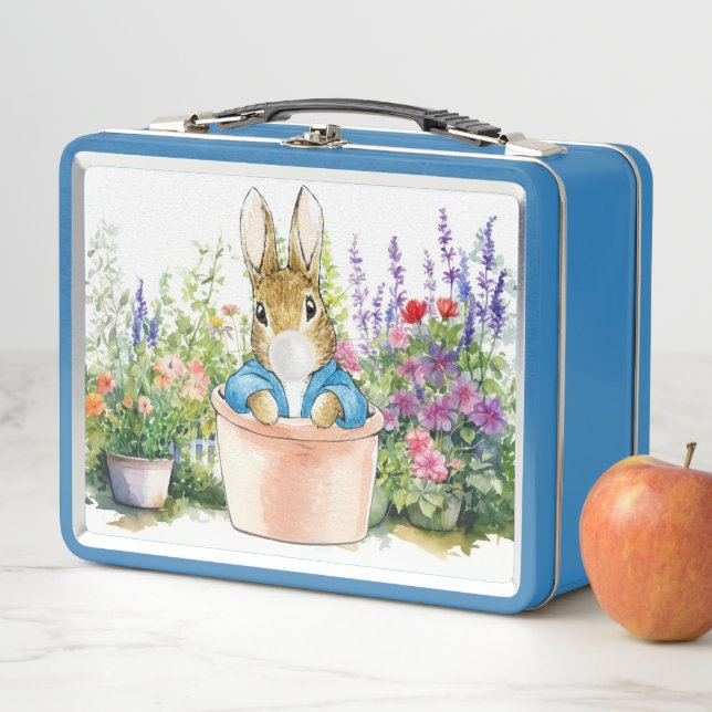 Peter the Rabbit in pot plant in his garden Metal Lunch Box (In Situ)