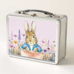 Peter the rabbit in Pot Plant Wildflowers Metal Lunch Box
