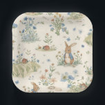 Peter The Rabbit Inspired Plates<br><div class="desc">French bunny pattern perfect for a child's first birthday party.</div>
