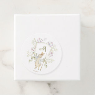 Peter the Rabbit Monogram Crest Gender Baby Shower Favour Tags