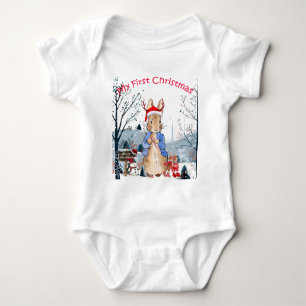 Peter the Rabbit My First Christmas Baby Bodysuit