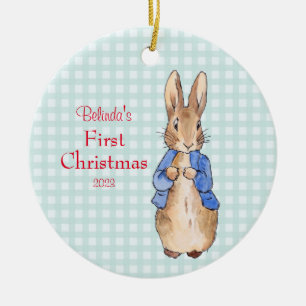 Peter the Rabbit Personalize First Christmas Ceramic Tree Decoration