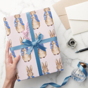 Peter the Rabbit Pink Background Wrapping Paper