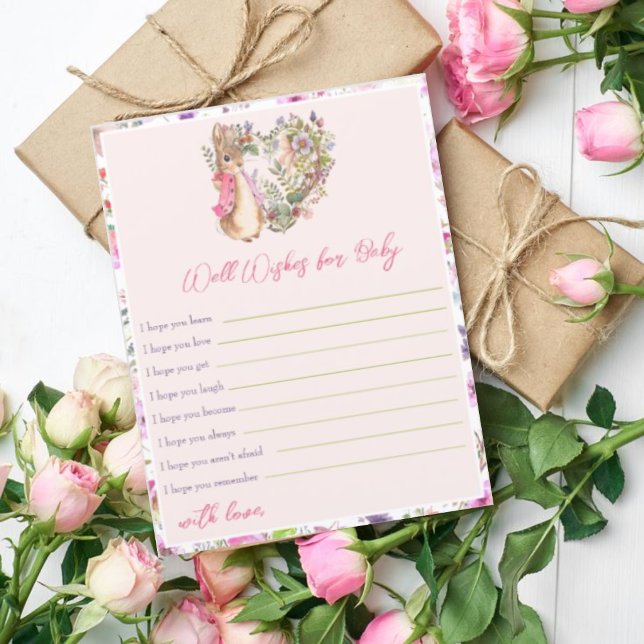 Peter the Rabbit Pink Floral Girl Baby Shower Game (Creator Uploaded)