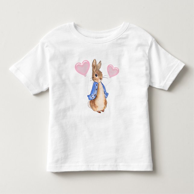 Peter the rabbit pink heart balloons toddler T-Shirt (Front)