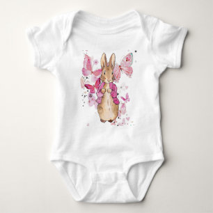 Peter the Rabbit Pink Jacket First Birthday Baby Bodysuit