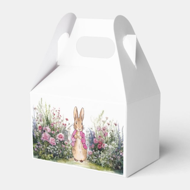 Peter the Rabbit Pink Jacket in his Garden Favour Box (Front Side)