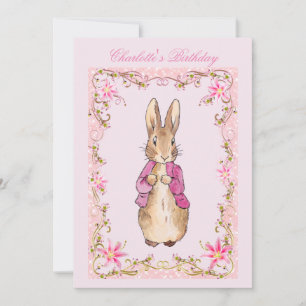 Peter the Rabbit Pink jacket   Invitation