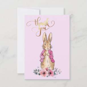 Peter the Rabbit Pink jacket Thank You Card