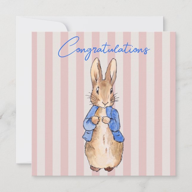 Peter the rabbit pink striped background (Front)