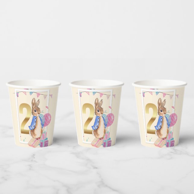 Peter the Rabbit Second Birthday Paper Cups (Multi)