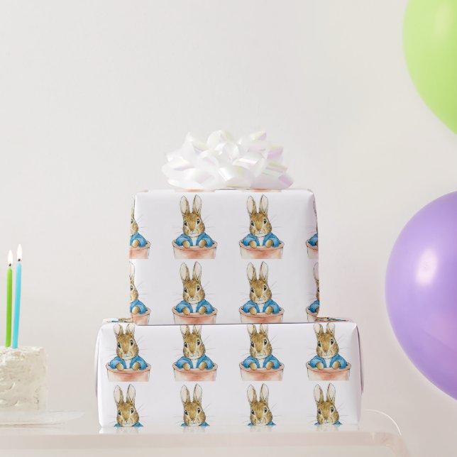 Peter the Rabbit Sitting in a Plant Pot    Wrapping Paper (Party Gifts)
