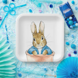 Peter the Rabbit Sitting in a Pot Paper Plate