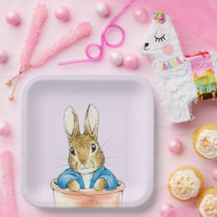 Peter the Rabbit Sitting in a Pot Paper Plate