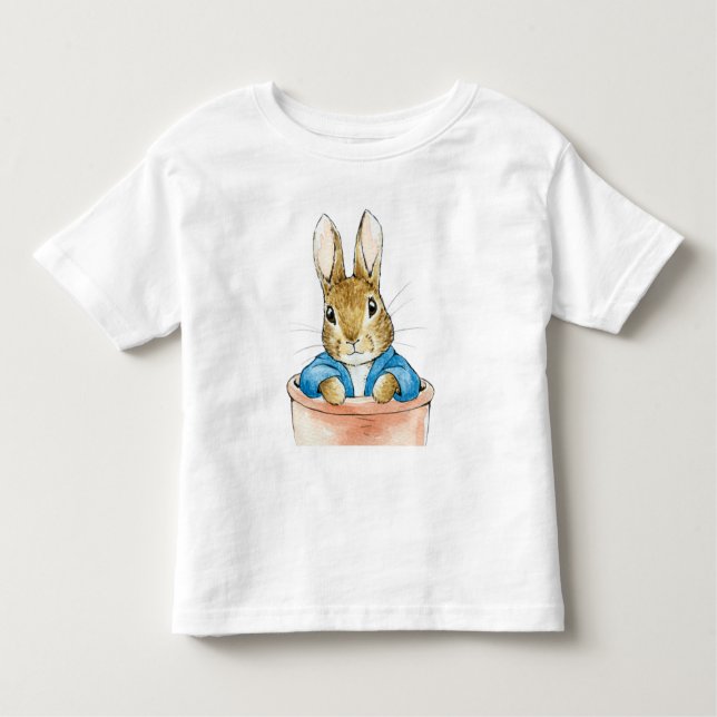 Peter the Rabbit Sitting in a Pot  Toddler T-Shirt (Front)