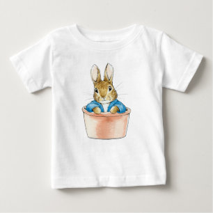 Peter the Rabbit Sitting in Plant Pot   Baby T-Shirt