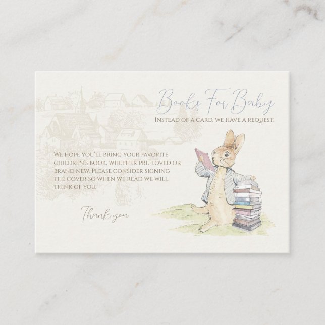 Peter the Rabbit Some Bunny Baby Shower Books for Enclosure Card (Front)